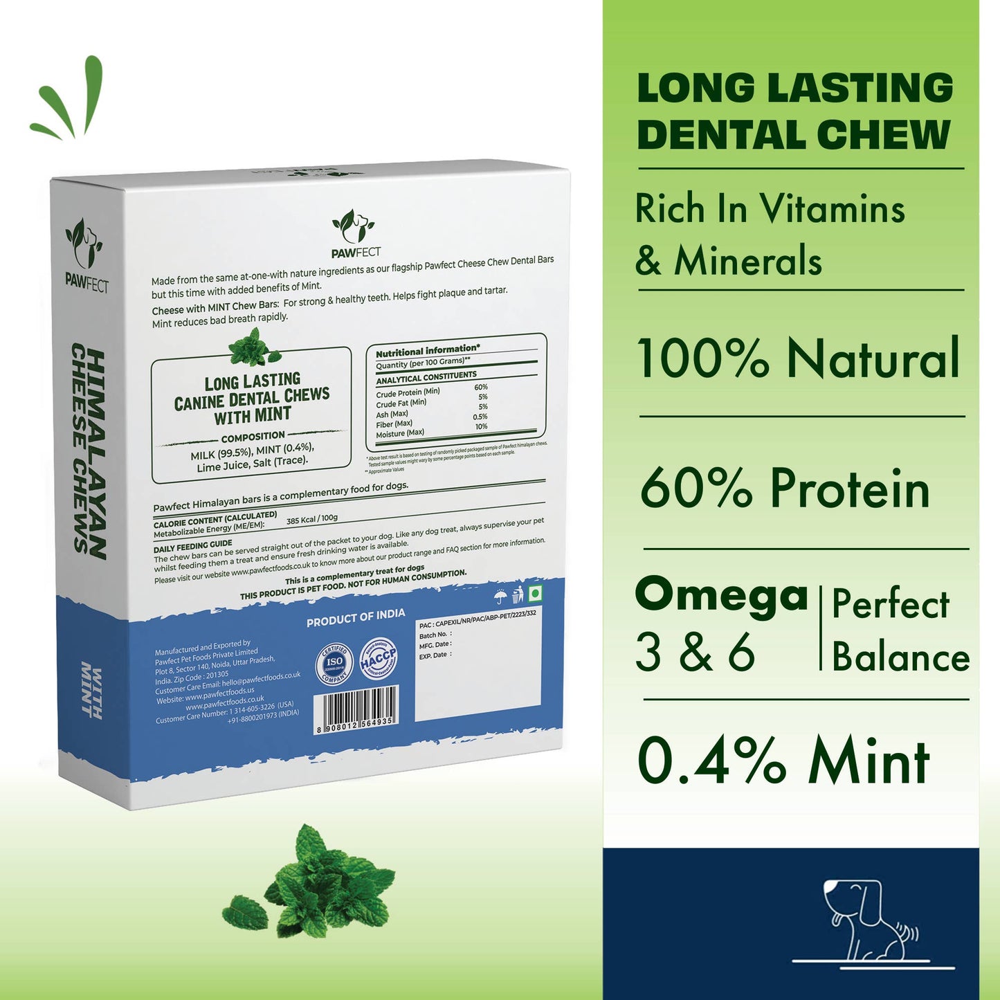 Himalayan Cheese Chews for Dogs - Mint