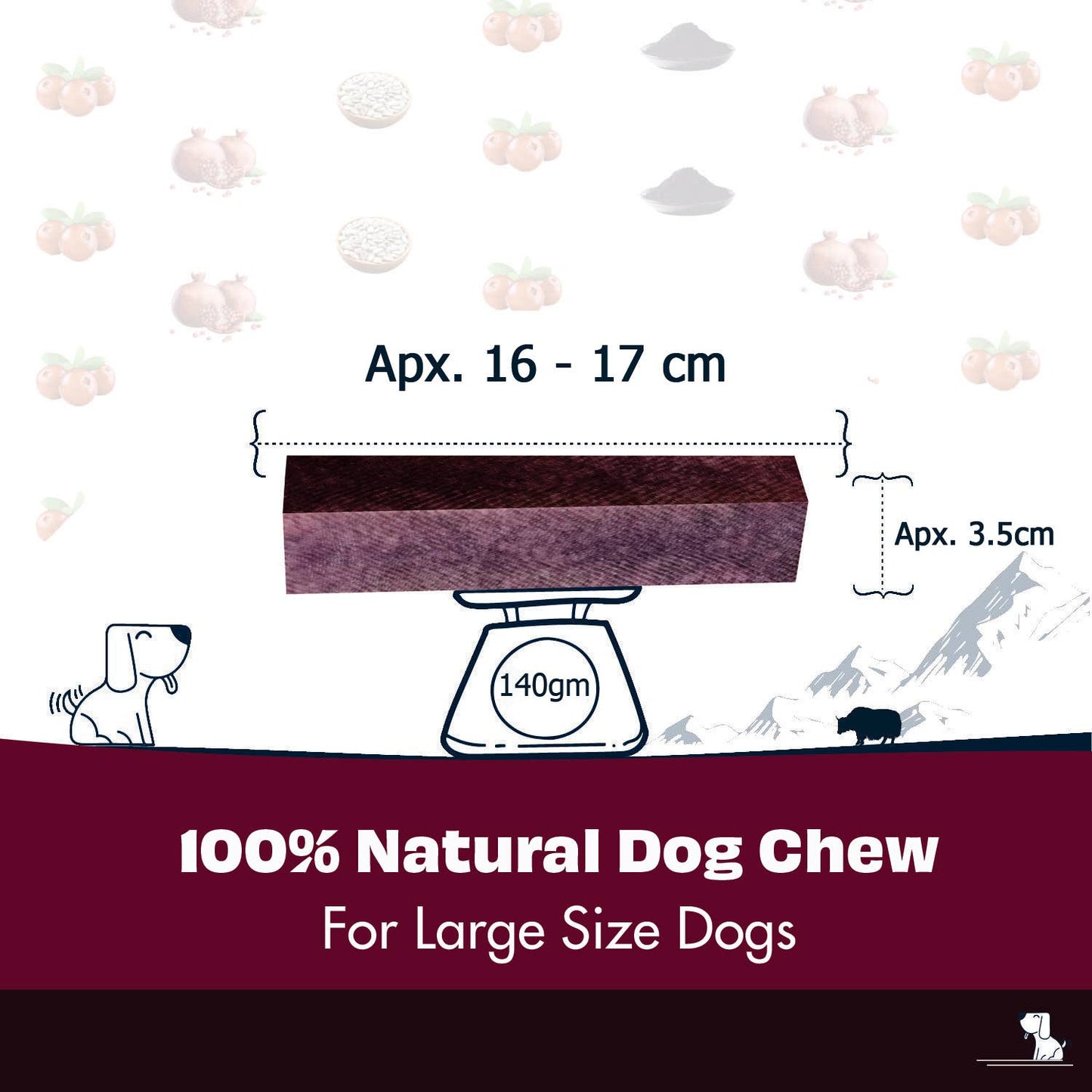 Himalayan Cheese Chews for Dogs - Dentamust Cranberry