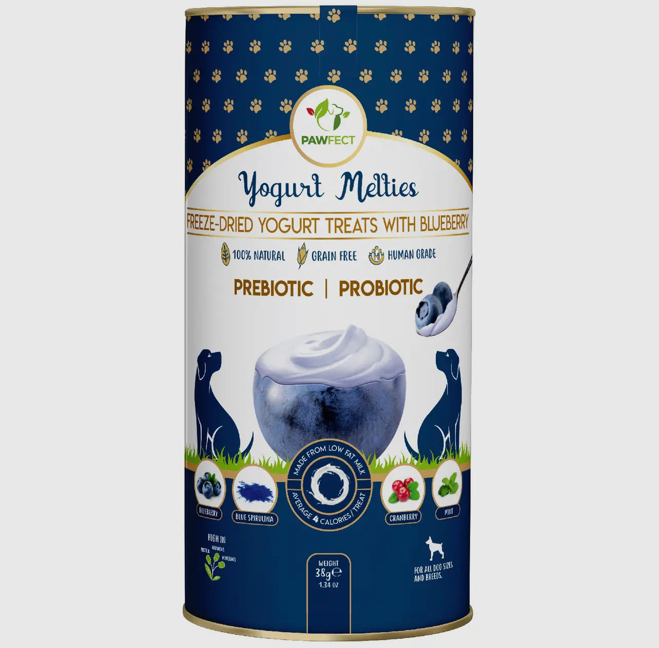 Freeze dried probiotic yogurt treats - blue berry