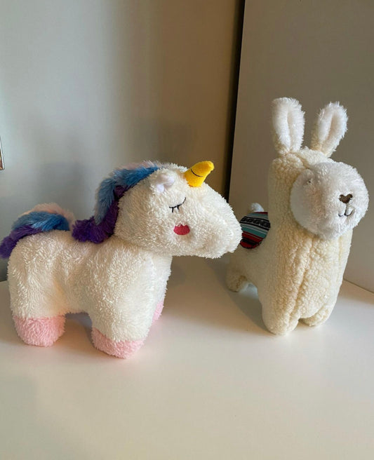 Unicorn and llama plush