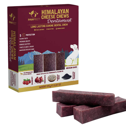 Himalayan Cheese Chews for Dogs - Dentamust Cranberry