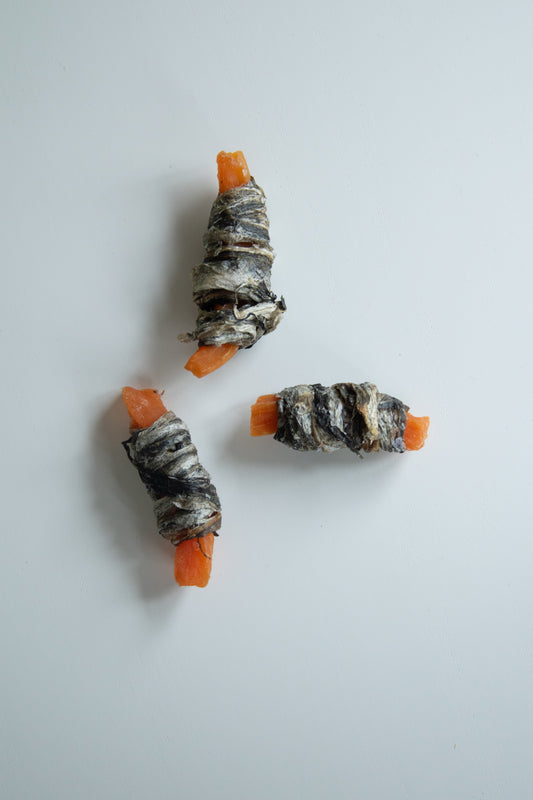 Fish wrapped sweet potato